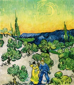 月明かりの下を歩く 作： Vincent van Gogh